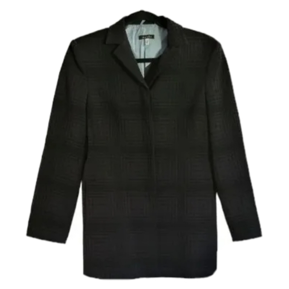 MASKA Designer Coat Virgin Wool Blend Hidden Button Placket Business Commuter